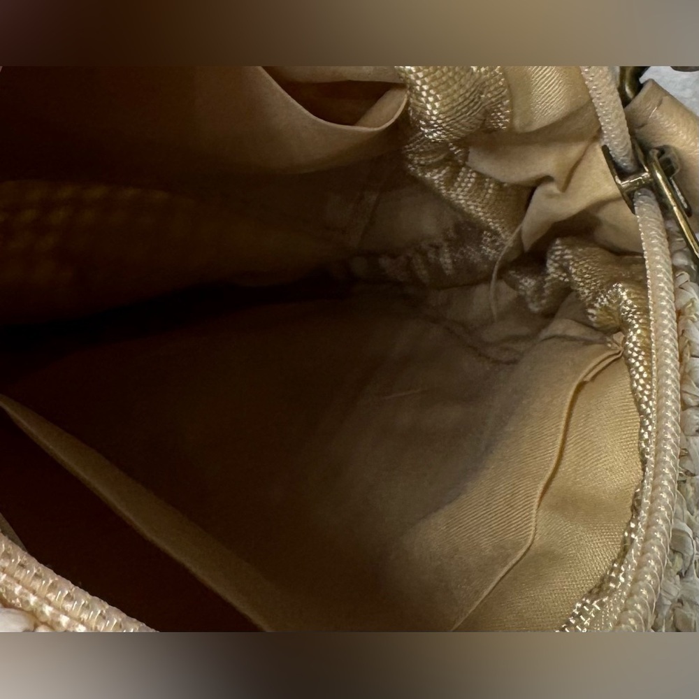 Beige Woven Crossbody Bag with Shell Accents summer - Picture 6 of 6